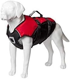 Stunt Puppy Float Doggy Life Jacket, Ergonomic Dog Life Vest for Swimming, Patented Design for Secure Fit, Medium Wide, Red