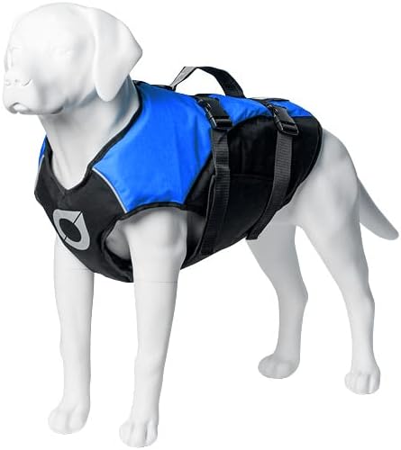 Stunt Puppy Float Doggy Life Jacket, Ergonomic Dog Life Vest for Swimming, Patented Design for Secure Fit, Medium, Blue