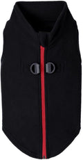 Gooby Zip Up Fleece Dog Sweater - Black, X-Small - Warm Pullover Fleece Step-in Dog Jacket with Dual D Ring Leash for Small to Medium Dogs