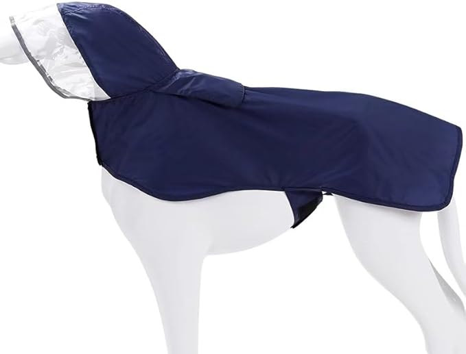 Pet Raincoat Packable Hooded Dog Rain Jacket Reflective Strips Lightweight Adjustable Poncho for Small Medium Large Dogs Blue XXL