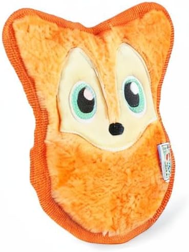 Outward Hound Durablez Minis Stuffing-Free Squeaky Plush Dog Toy for Puppies & Small Dogs - Interactive, Soft Yet Tough, No Mess, Jumbo Squeaker, Long-Lasting Play, Fox