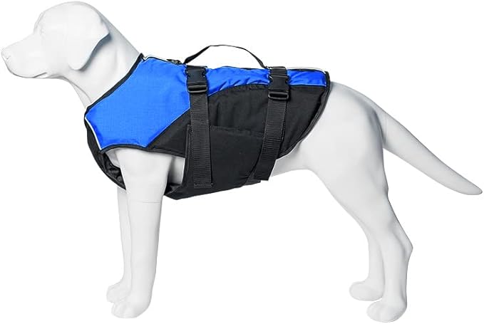 Stunt Puppy Float Doggy Life Jacket, Ergonomic Dog Life Vest for Swimming, Patented Design for Secure Fit, X-Large, Blue