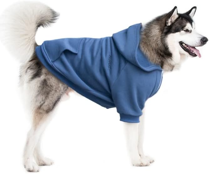 Extra Large Dog Clothes Hoodies Zip Up Sweaters for Big Dogs Alaskan Golden Retriever Blue 6XL