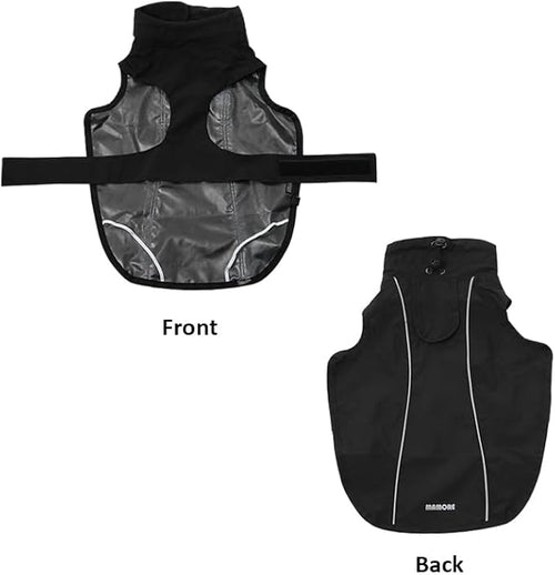 Adjustable Waterproof Dog Raincoat for Dogs,Lightweight Pet Rain Jacket Puppy Clothes with Reflective Strip for Small Medium Large Dogs (Black, XX-Large)