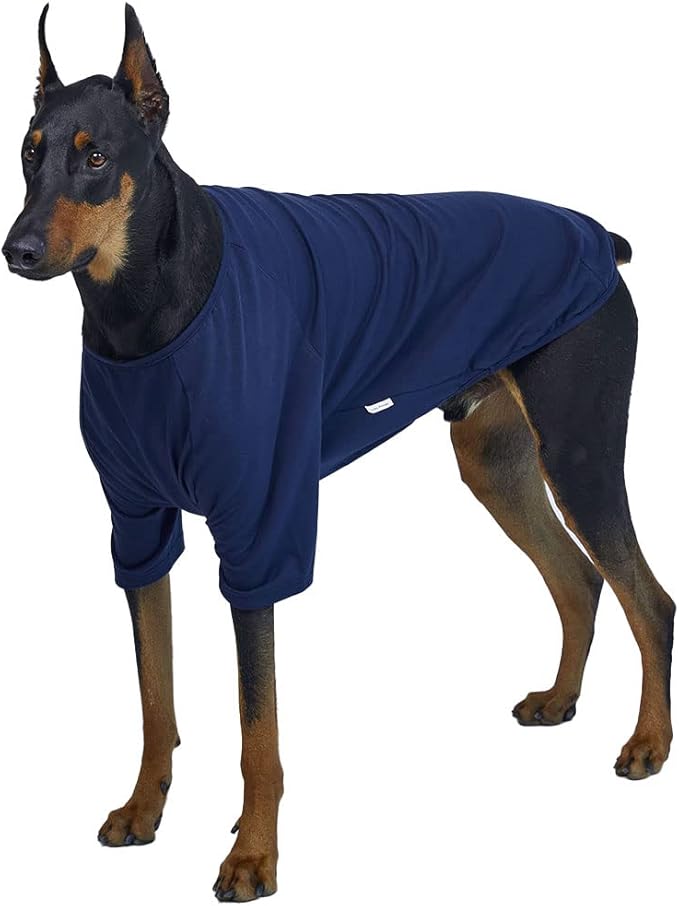 Dog Shirt for Small Dogs Plain T-Shirts Soft Breathable Dog Cotton Shirt pet Clothes (3X-Large, Navy)