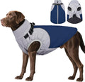 DENTRUN Dog Coat with Harness Built in, Easy On/Off Zipper Closure Winter Dog Vest, Water-Repellent Fleece Lined Warm Jacket with Reflective for Medium Dogs, Dark Blue, L