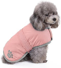 Queenmore winter dog coat - Fleece puffer down vest, waterproof reflective reversible sweater with sizes (light pink, M)