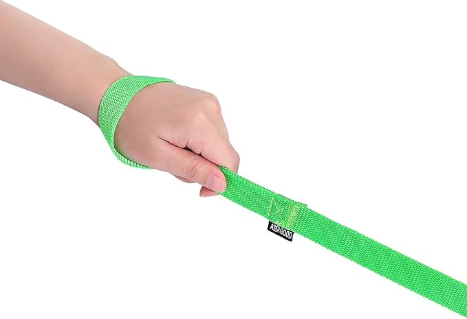 AMAGOOD 6 FT Puppy/Dog Leash, Strong and Durable Traditional Style Leash with Easy to Use Collar Hook, Great for Small, Medium and Large Dogs (1" x 6 ft, Black and Green (2-Pack))