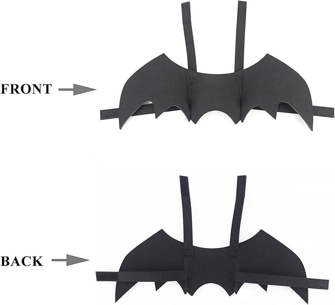 Pet Cat Bat Wings for Halloween Party Decoration, Dog Cosplay Bat Costume,Puppy and Cat Dress Up Accessories (Black, Medium)