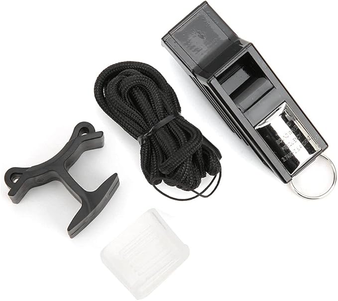 Loud Crisp Coach Whistle, Dog Whistle with Lanyard, Sports Referee Whistle for Adults Hiking Camping Training Basketball Football(Black&Gold)