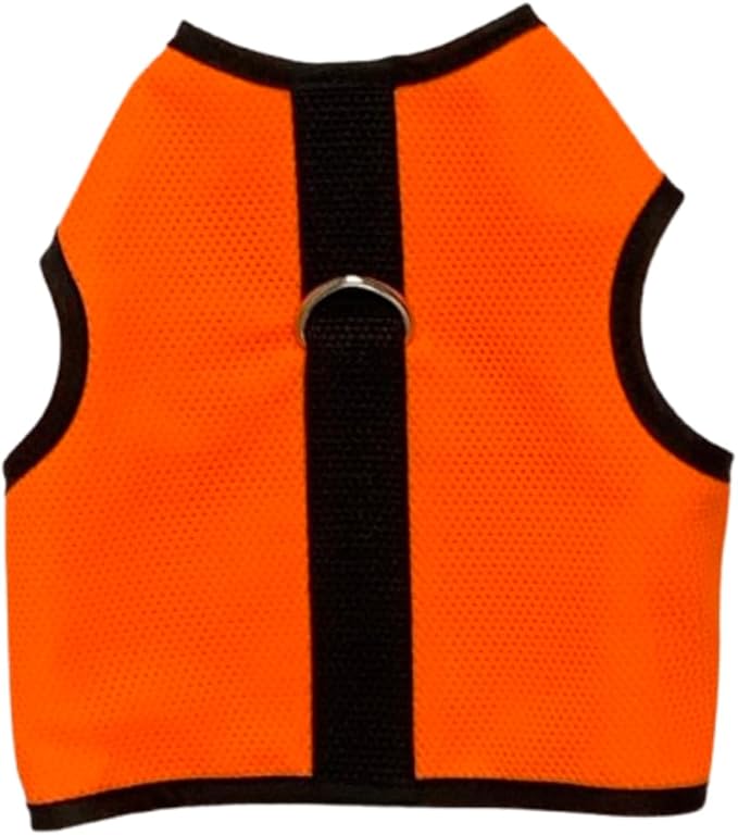 Kitty Holster Cat Harness – Ultra-Breathable Cool Mesh, Cat Accessories - 100% Cotton Lining, Lightweight & Secure with Hook-and-Loop, Vet-Recommended, Made in USA – XL, Safety Orange
