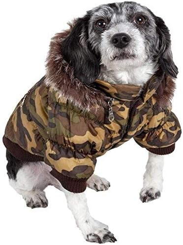 Pet Life Classic Metallic Winter Dog Coat with Zippered Removable Fur Hood - Dog Jacket Features 3M Thinsulate Insulation Warming Technology - Sizes Small, Medium, Large