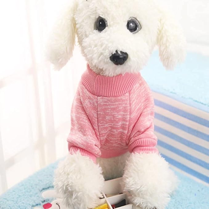 Idepet Pet Dog Classic Sweater, Soft Fleece Coat for Small,Medium Dog,Warm Pet Dog Cat Clothes,Soft Puppy Customes 2 Color (XXL, Pink)