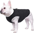 Geyecete Dog Bulldog Clothes Dog Cotton Padded Coat Thick Winter Warm Vest Waistcoat Cold Weather Jacket Clothing for French Bulldog Coat-Black-XL
