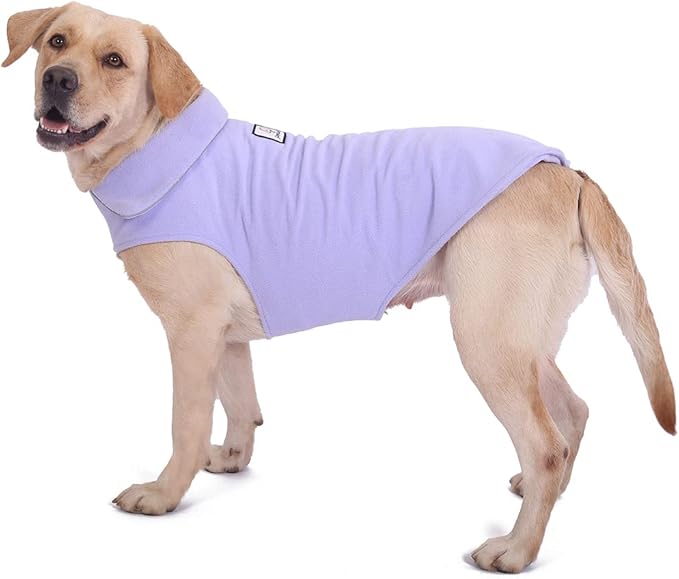 Fleece Dog Coat Winter Pet Jacket Reflective for Cold Weather for Large Medium Small Dogs(Purple,XL)