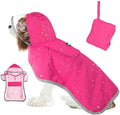 SlowTon Dog Raincoat, Adjustable Dog Rain Jacket Clear Hooded Double Layer, Waterproof Poncho with Reflective Strip Straps and Storage Pocket for Small Medium Large Dogs Puppies(FU L)