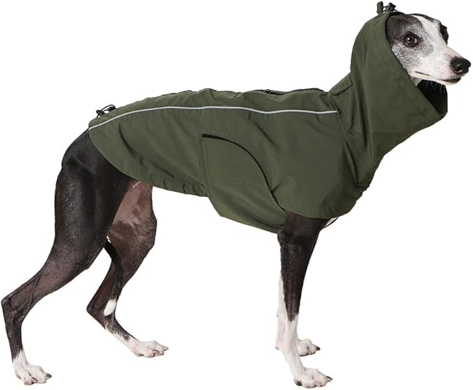 Waterproof Dog Raincoat, Hooded Raincoat for Dachshund Whippet Small Medium Large Dogs, Adjustable Dog Rain Coat Jacket (06(chest22-25'',back18-20.5''))