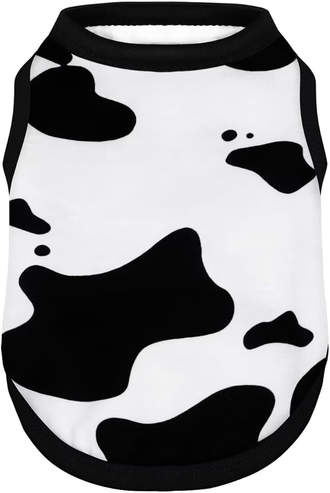 Adorable Cow Print Dog Shirts – Lightweight, Cozy Outfit for Small to Medium Dogs, Soft & Snuggly Pet Wear for Everyday Comfort and Cuteness.Back & 4XL