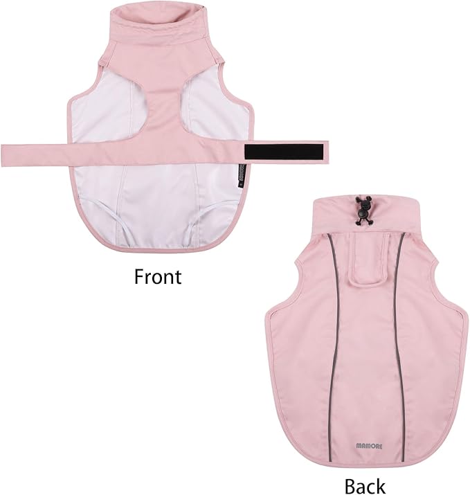 Waterproof Dog Raincoat, Adjustable Lightweight Dog Rain Jacket with Reflective Strip Leash Hole for Small Medium Large Dogs (Pink, X-Large(37-55lb))