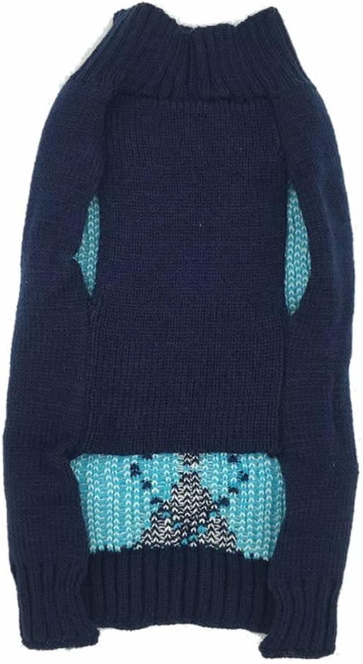 Alemon Argyle Knit Pet Sweaters Clothes for Dogs Pets, Classic Blue Dog Sweater Small (S) Size