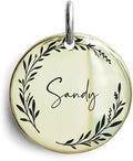 Cat Dog ID Tags Personalized 9 Corolla Styles Flower Wreath to Choose for Medium Pets Collar Accessories Shiny Brass Copper Engraved Custom on Both Side