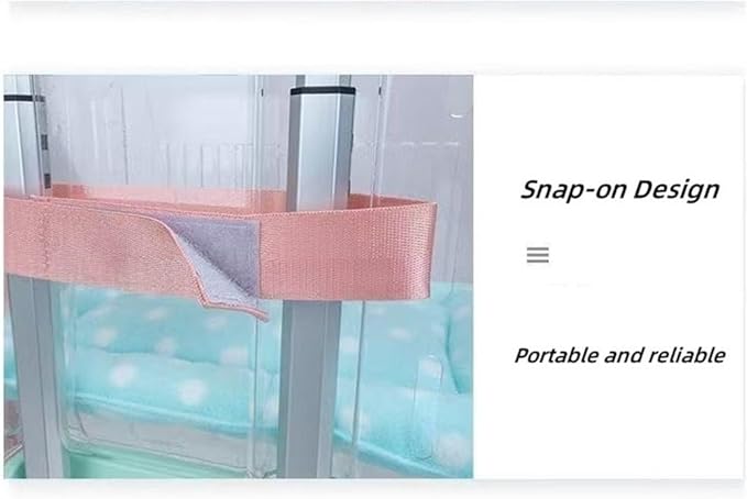 Rolling Pet Trolley Case, Portable Hard Shell Pet Carrier, Clear Plastic Cat Travel Box, Suitable for Cats and Dogs(Pink,11.4 * 16.1 * 25.2in)