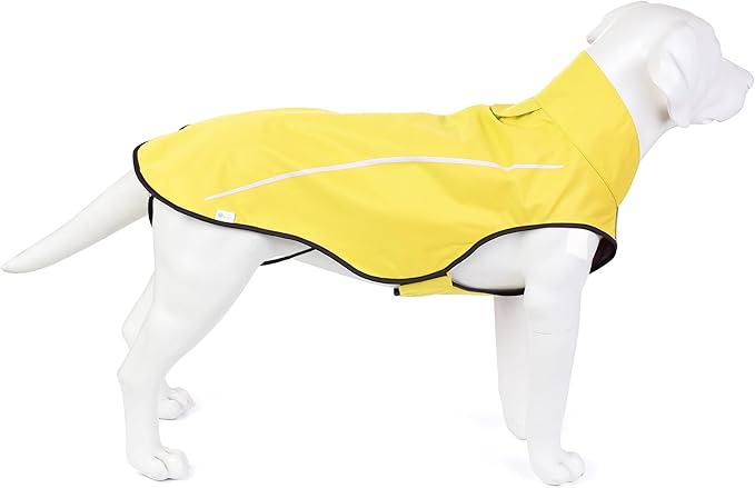 Mile High Life Dog Raincoat, Adjustable Waterproof Reflective Rain Jacket for Small Medium Large Dogs, Lightweight Breathable Pet Rain Coat with Leash Hole(Yellow,XS Chest 17-23")