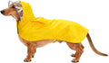 Pet Raincoat Packable Hooded Dog Rain Jacket Reflective Strips Lightweight Adjustable Poncho for Small Medium Large Dogs Yellow XL