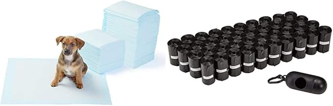 Amazon Basics Dog Waste Bags (600-Pack) and Training Pads (150-Pack)