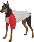 Dog Shirt for Small and Large Dogs Raglan Cotton T-Shirts Soft Breathable Dog Shirts pet Clothes Gray Series (2X-Large, Gray/Red)