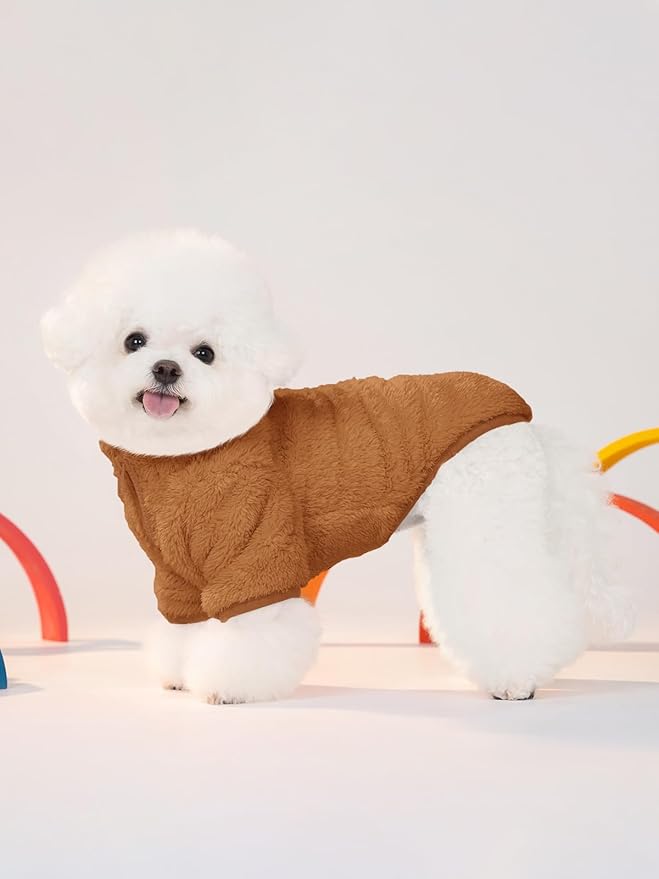 Haloumoning Dogs Fleece Winter Coats Jackets for Small and Medium Dogs Thick Full Zip Sherpa Turtleneck Puppy Jackets