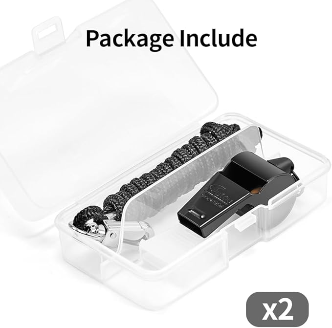 HUTOU Whistle Stainless Steel Coach Sports Whistle with Lanyard, Loud Crisp Sound Whistle Ideal for Coaches, Referees, and Official