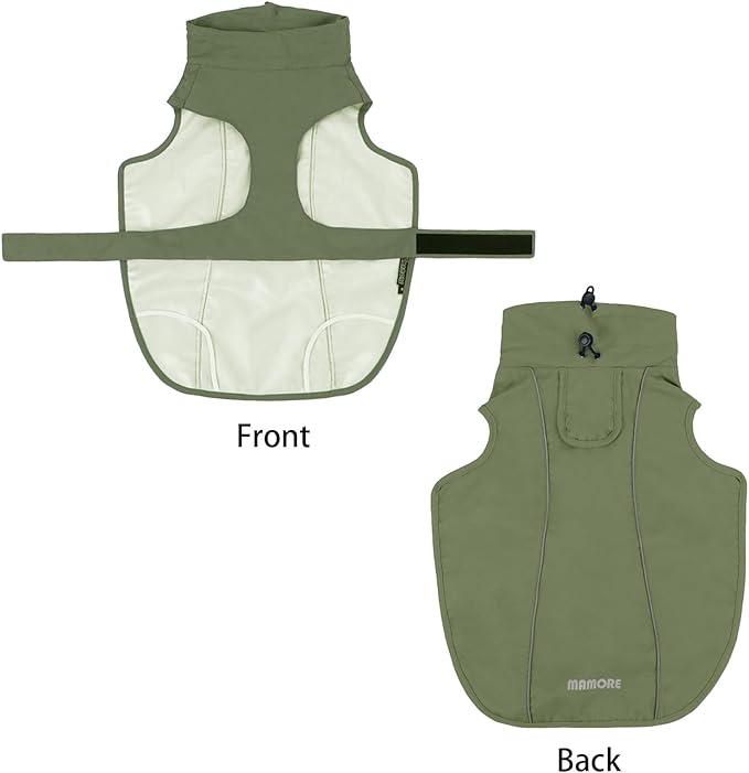Waterproof Dog Raincoat, Adjustable Lightweight Dog Rain Jacket with Reflective Strip Leash Hole for Small Medium Large Dogs (Green, X-Small(4-9lb))
