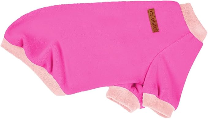 GreenJoy Classic Fleece Dog Sweater – Soft & Warm Stretchy Sweatshirt for Small Dogs & Cats, Cold-Weather Pullover for Everyday Wear (Dark Pink, Large/X-Large)