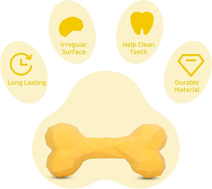 3 Pack Tough Dog Chew Toys for Medium and Large Breeds Cute Sturdy Dog Toys for Aggressive Chewers Bones Toy for Super Chewers Long Lasting Teeth Cleaning