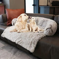 Calming Dogs/Cats Bed Mats, Dog Pad Washable Removable Couch Cover, Plush Long Fur Mat for Pets, Waterproof Lining, Perfect for Small, Medium and Large Dogs and Cats (Gradient Brown, 41"x37")