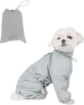 Dog Raincoat, Waterproof Coat, Light Weight & Weather Resistant Shell, Full Coverage Rain Jacket with Legs, Grey, Including Storage Bag, for Medium Breed (XX-Large)