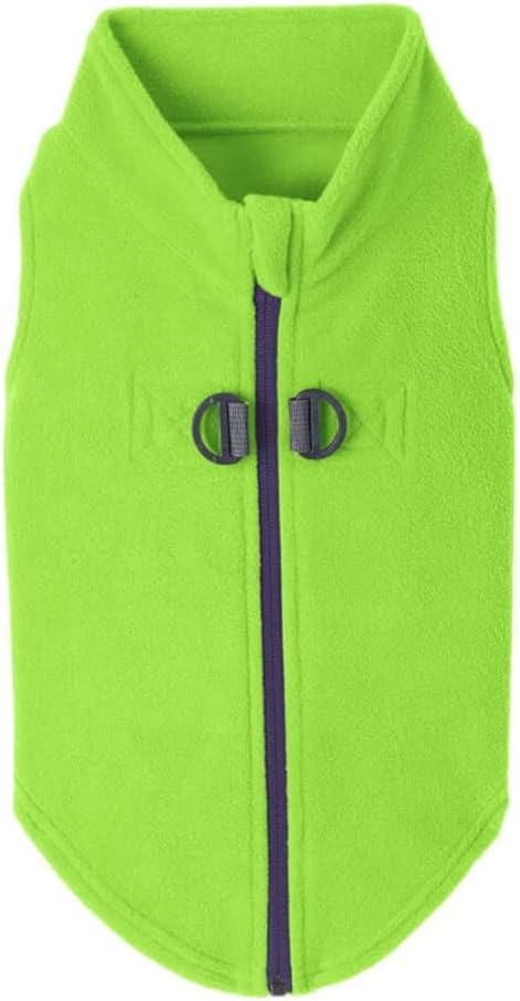 Gooby Boys X-Small Chest (~11 Inch) Zip Up Fleece, Lime, X-Small 11 US