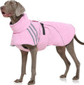 FUAMEY Dog Cold Weather Coats,Dog Winter Jackets for Large Dogs Warm Dogs Coat with Reflective Strips Waterproof Pet Snowsuit Thick Paded Pets Vest for Weimar German Shepherd Pink 3XL