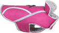 VIVAGLORY Frostfit Dog Coat, Dog Jacket for Winter & Cold Weather, Warm Fluffy Fleece Lined Water Resistant Reflective for Puppy, Coat with Velcro Fastening & Leash Hole, XS, Fuchsia