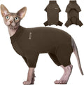 ROZKITCH Hairless Cat Sweaters, Breathable Soft Pet Jumpers for Cats Only, Coat with Four Legs, Warm Sweater T-Shirt Pajamas Jumpsuit Vest Cornish Rex Devon Rex Peterbald Coffee XL