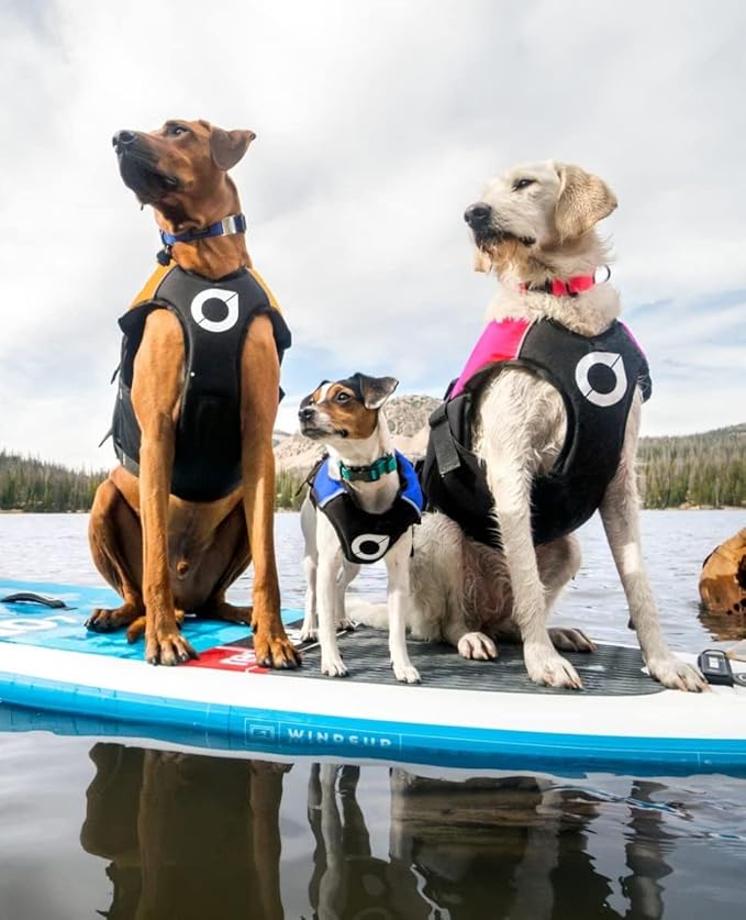 Stunt Puppy Float Doggy Life Jacket, Ergonomic Dog Life Vest for Swimming, Patented Design for Secure Fit, Medium Wide, Red