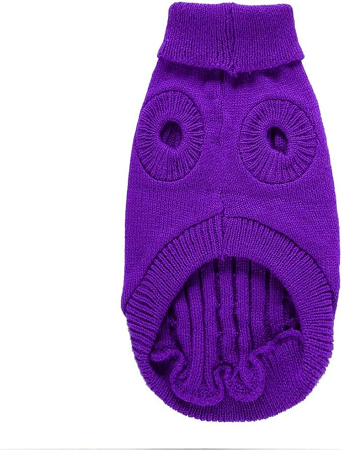 Dog Sweater, Warm & Comfortable Winter Turtleneck Pullover, XX-Large, Purple, Acrylic, Machine Washable, Striped, Christmas, Dog, Cat, Unisex, 28-40 lbs, Large Breeds