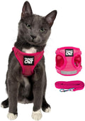 Travel Cat Harness and Leash Set - Adjustable Fit Mesh Cat Harness and Reflective Strap - Comfort Walking Vest for Kitten for Outdoor Walking, Hiking (Medium)