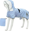 MAMORE Dog Raincoat Waterproof, Lightweight Adjustable Dog Rain Coat Hooded Poncho with Reflective Strip for Large Medium Small Dogs (Light Blue, Small)