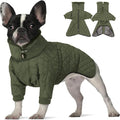 IDOMIK Dog Winter Coat for Medium Dogs, Warm Dog Winter Jacket with Fleece High Collar, Zippered Cold Weather Coats for Dogs, Waterproof Doggy Snow Jacket Clothes,Green,M