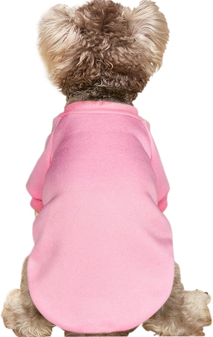 Puppy Sweater for Small Dogs Clothes Warm Winter Cat Clothe Pet Sweatshirt Knitwear Doggie Kitten Clothing, Pink, Medium