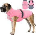 IECOii Winter Dog Coat - Reflective, Adjustable & Windproof Winter Jackets with Quick-Release Buckles, Lightweight & Soft & Warm Fleece Lined Vest for Daily Walks, Waterproof, Pink, Size 4XL
