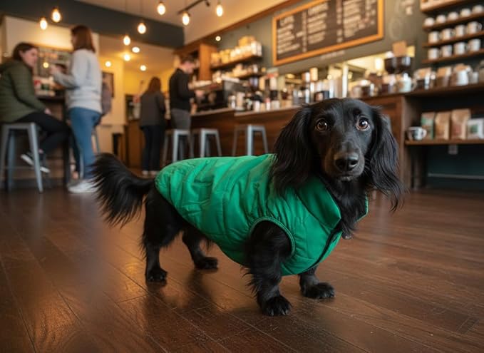 ASENKU Dog Winter Coat - Waterproof Windproof Dog Jacket, Warm Snowproof Doggie Puffer Vest for Cold Weather, Lightweight Snow Coats for Small Medium Large Dogs (XXXL, Green)