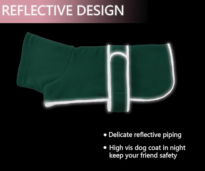 Geyecete Dachshund Sweaters for Dogs, Dachshund Coat Perfect Winter Coat with Padded Fleece Lining and High Collar, Dog Snowsuit with Adjustable Bands - Green - S